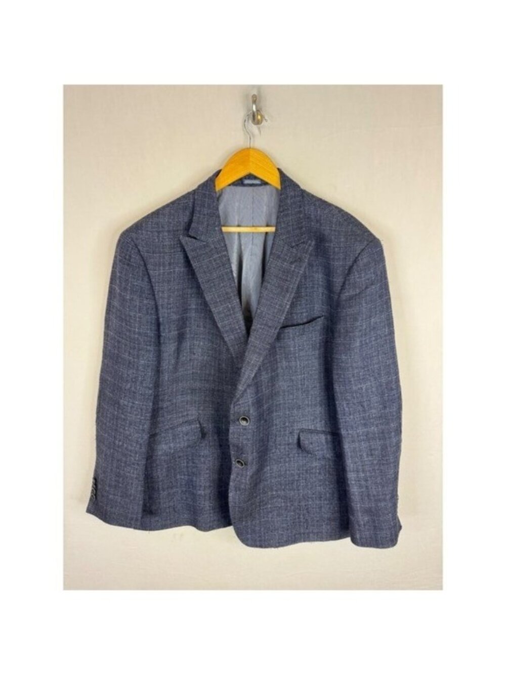 Joseph Abboud Indigo Lanificio Blue Wool Linen Blazer Slim Navy Sport Coat 50R